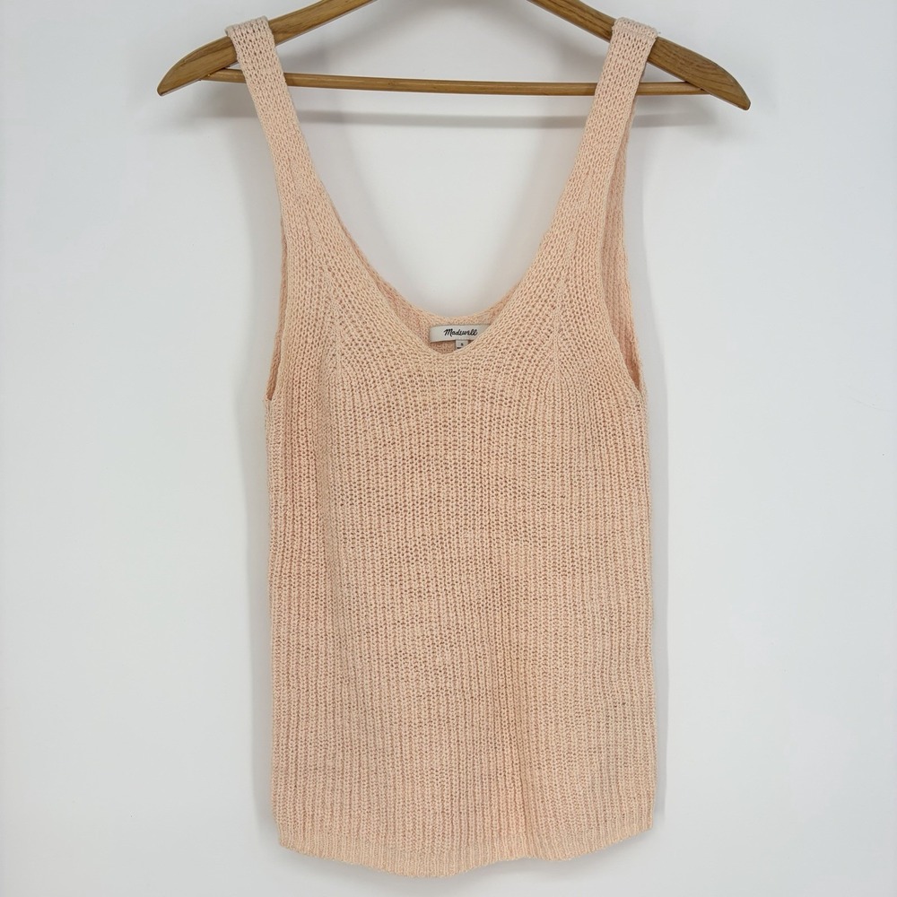 Madewell Monterey Sweater Tank Pink/Peach S Coastal Beach Softgirl Knit Feminine - Picture 2 of 7